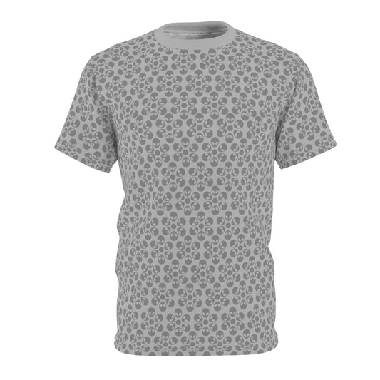 Stylish Floral Print Tee Casual Unisex TShirt Gift for Her/Him Summer Fashion Birthday Gift Everyday Wear Trendy Apparel Alien Flowers Light Grey