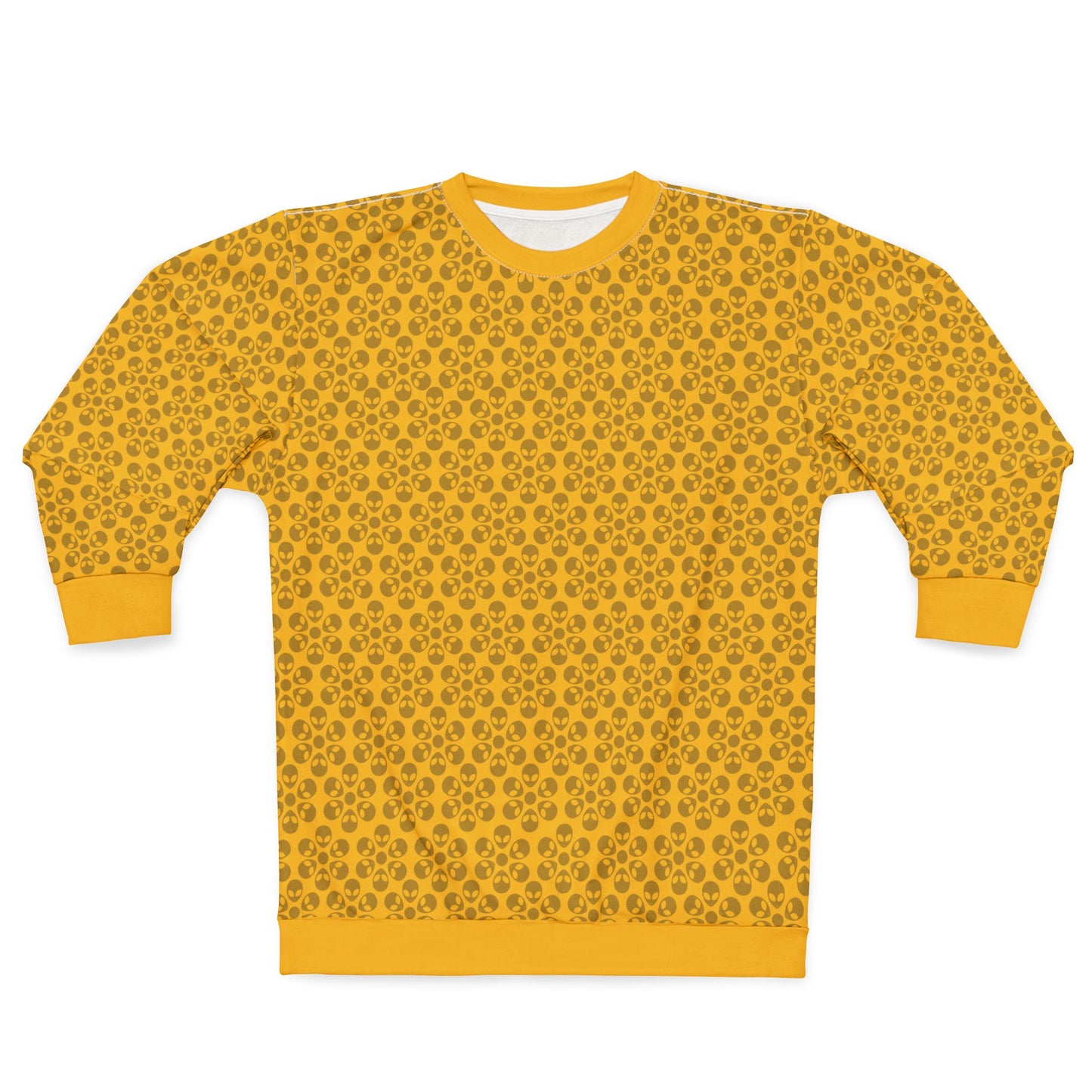 Floral Pattern Unisex Sweatshirt Cozy Gift for Her Trendy Floral Everyday Wear Perfect for Fall Unique Comfortable Lounge Wear Alien Flowers Yellow