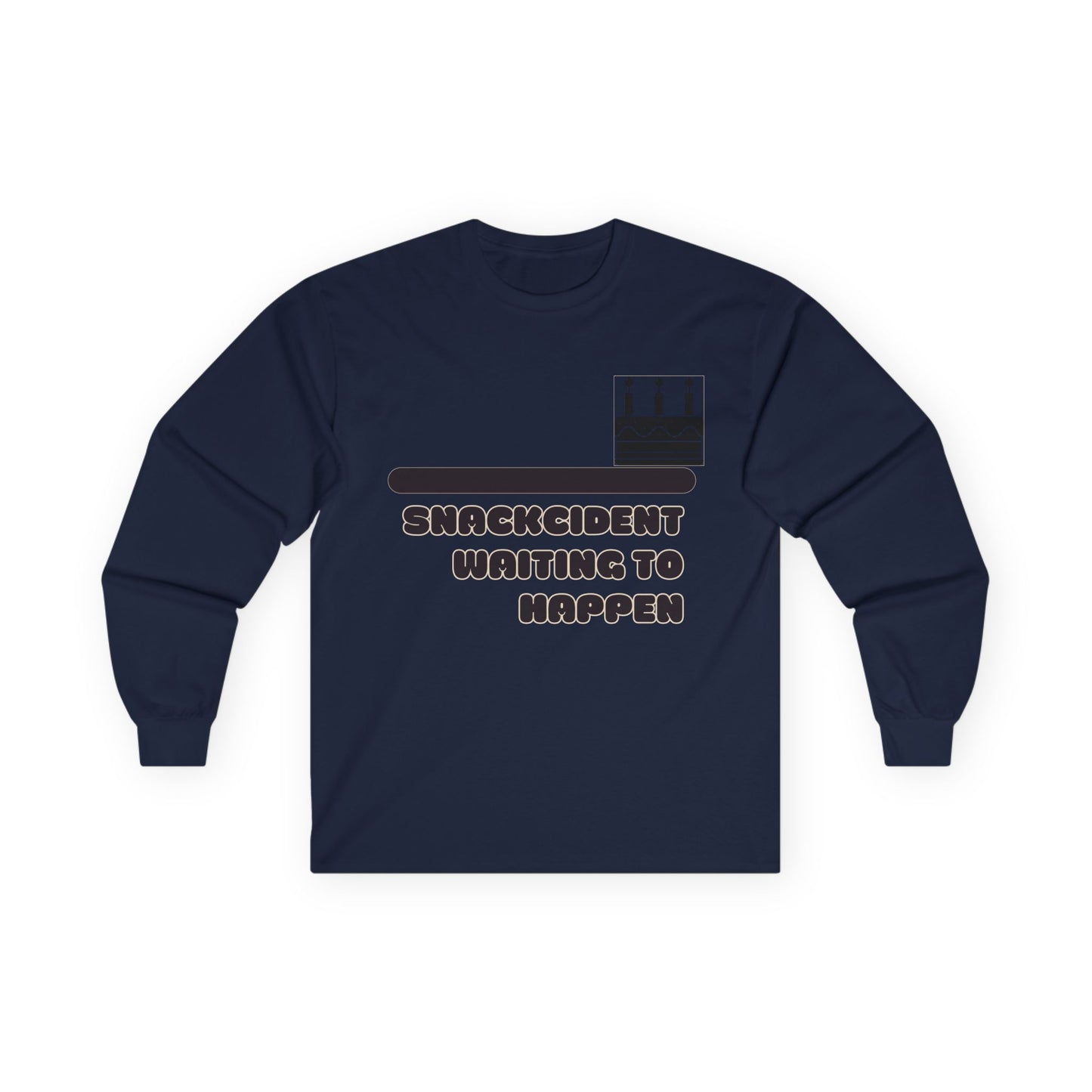 Snackcident Waiting to Happen Long Sleeve Tee - Funny Gift for Food Lovers, Birthday, or Casual Wear, Ideal for Snacking Events, [...]