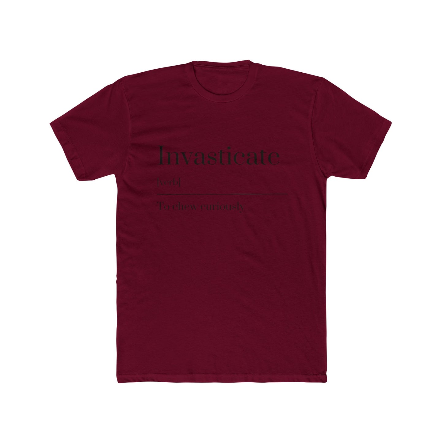 Unisex Invasticate Definition Tee - Casual Wear, Gift for Word Lovers, Everyday Comfort, Literary T-Shirt, Unique Definition Shirt