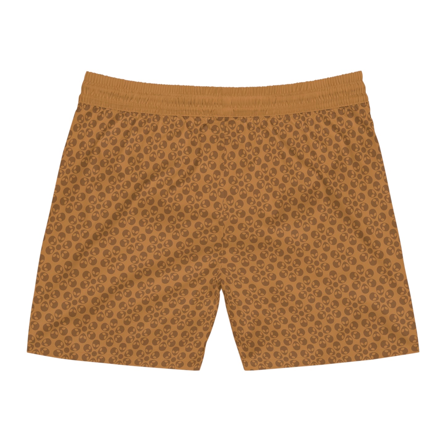 Stylish Mens MidLength Swim Shorts Beachwear Vacation Essentials Poolside Comfort Summer Outfit Trendy Swimwear Alien Flowers Light Brown