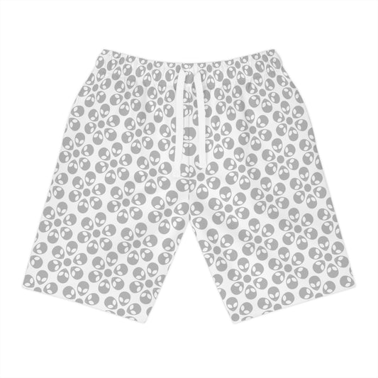 Athletic Long Shorts  Alien Flowers Orange