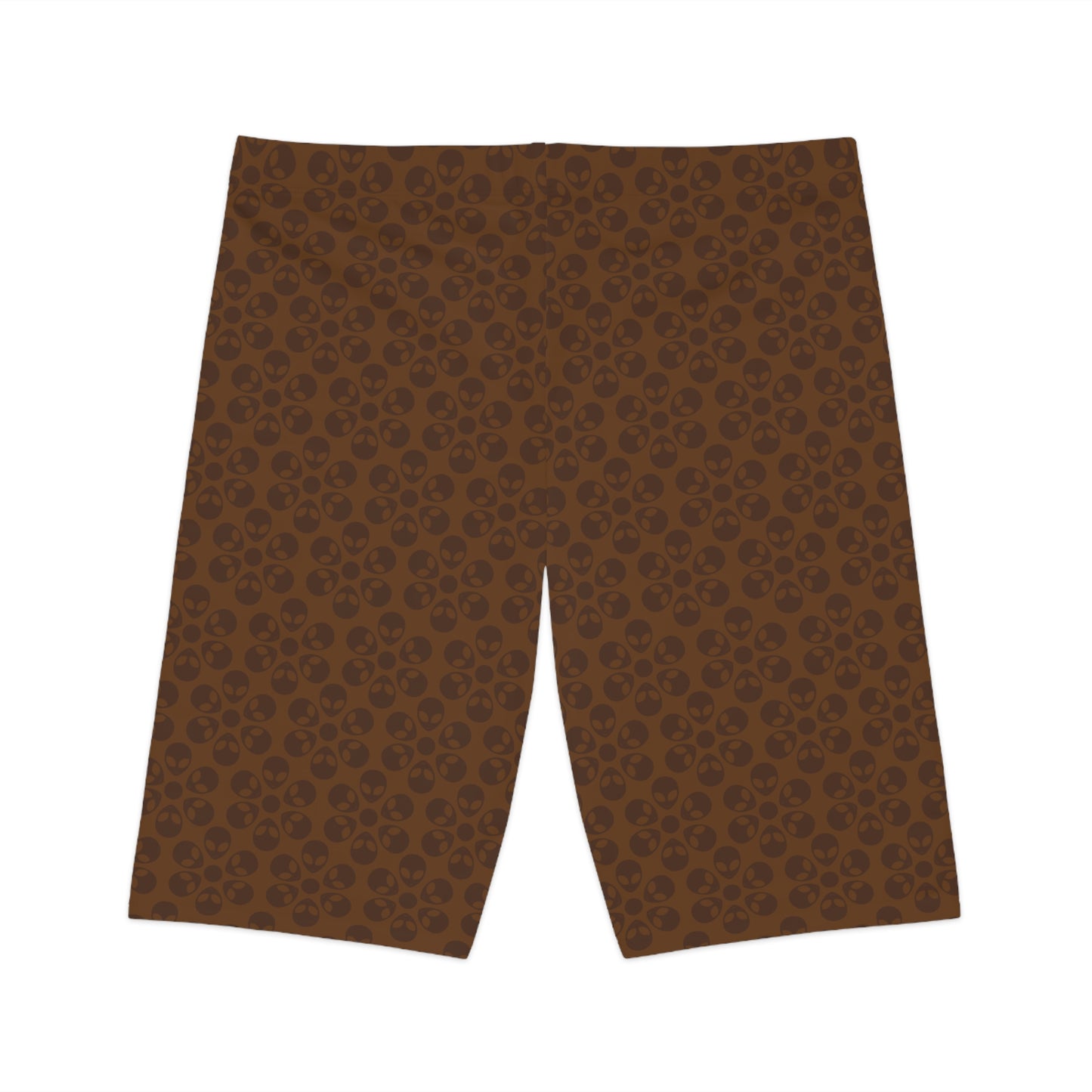 Womens Bike Shorts Alien Flowers Brown