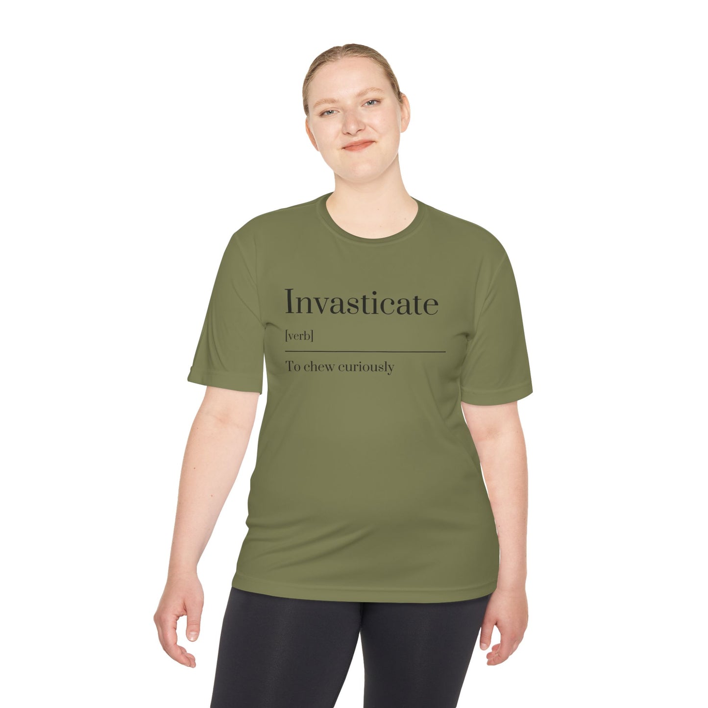 Invasticate Unisex Moisture Wicking Tee - Chew Curiously T-Shirt, Funny Tee, Unique Gift, Fitness Apparel, Casual Wear, Motivational Top