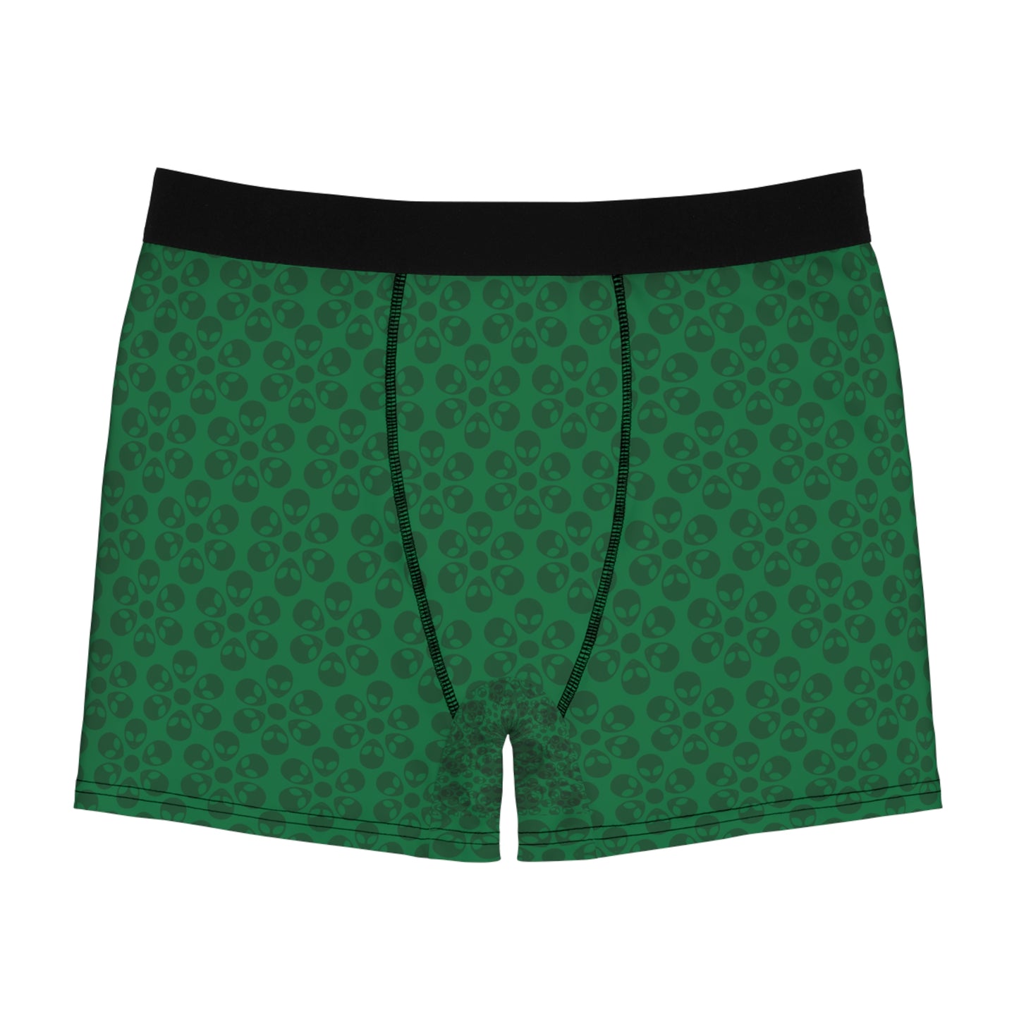 Mens Boxer Briefs  Alien Flowers Dark Green