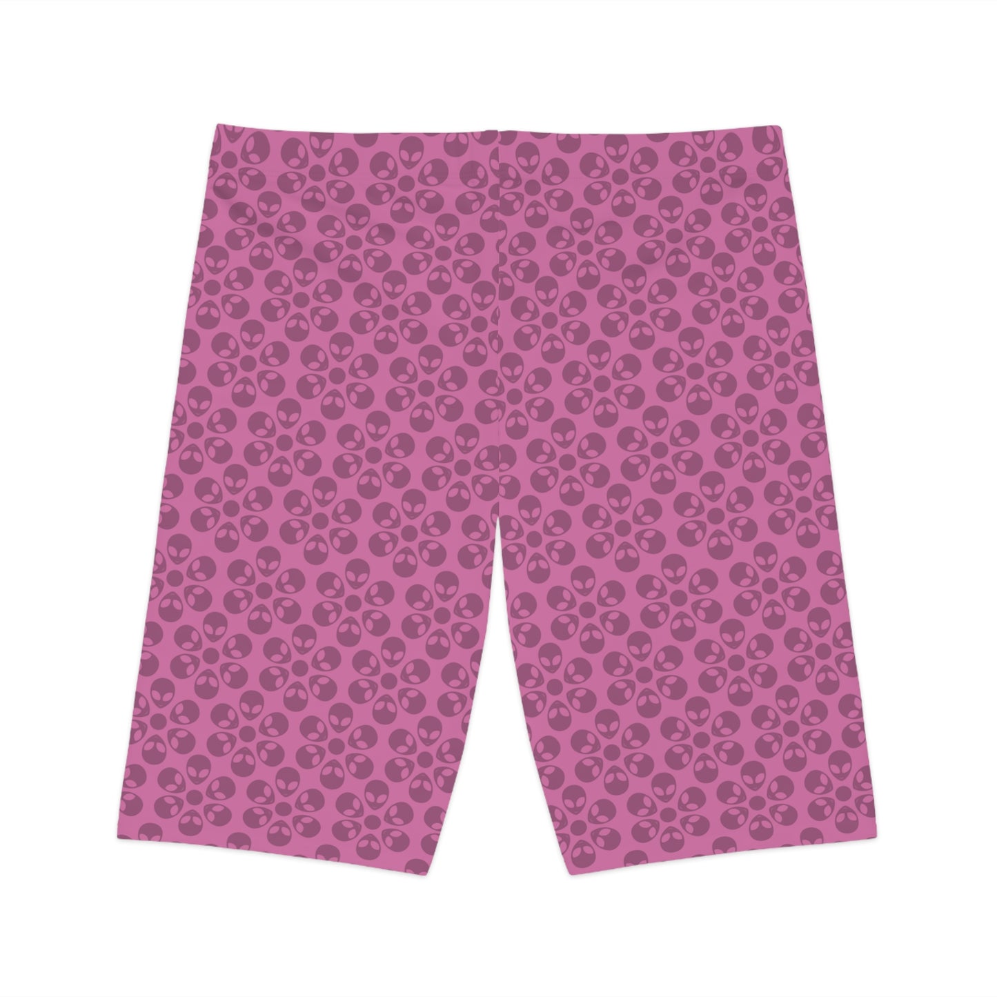 Womens Bike Shorts Alien Flowers Light Pink