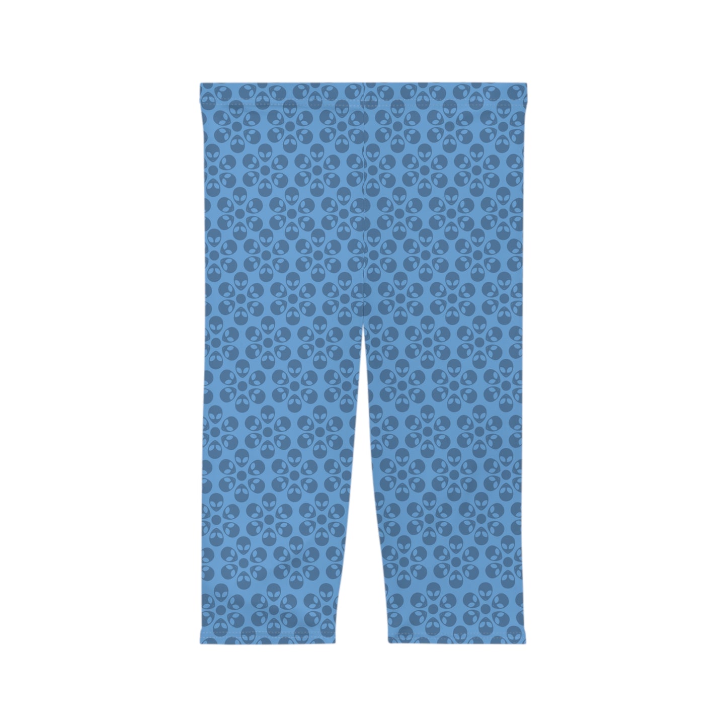 Women’s Capri Leggings Alien Flowers Light Blue