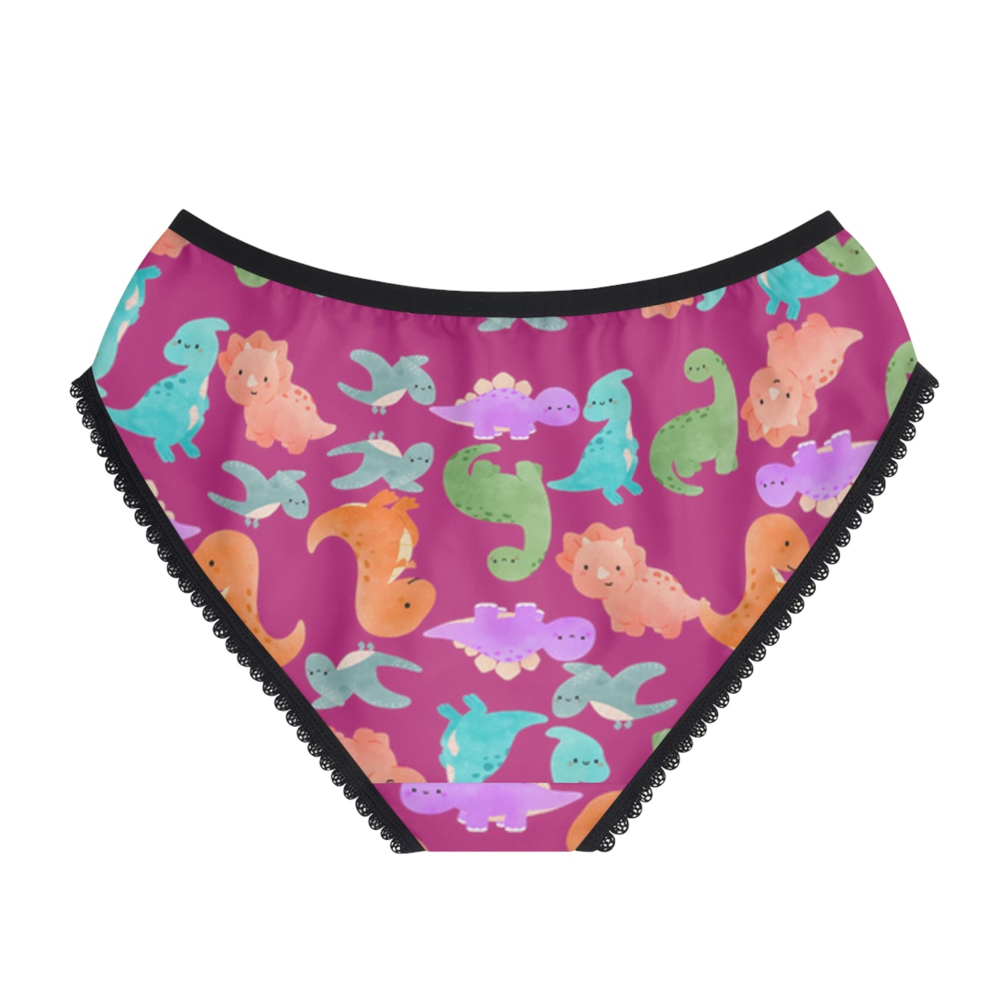 Colorful Womens Briefs with Fun Animal Patterns Cute Underwear AOP Lingerie Gifts for Her Comfortable Daily Wear Rainbow Dinos Pink