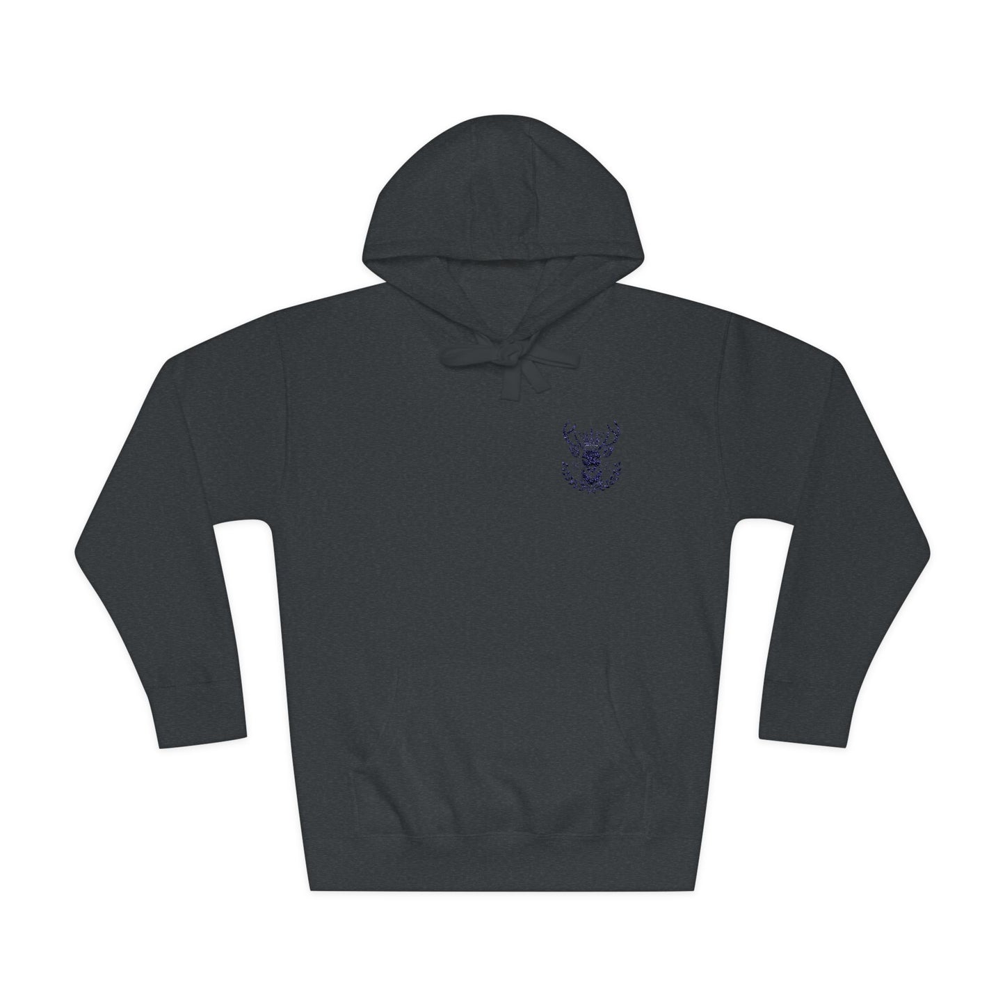 Cozy Unisex Fleece Hoodie with Deer Emblem - Oh Deer Lord