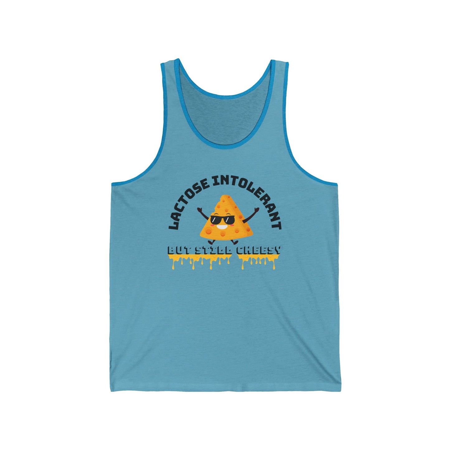 Lactose Intolerant Unisex Jersey Tank, Funny Dairy-Free Shirt, Summer Apparel, Gift for Lactose-Free Lovers, Casual Wear