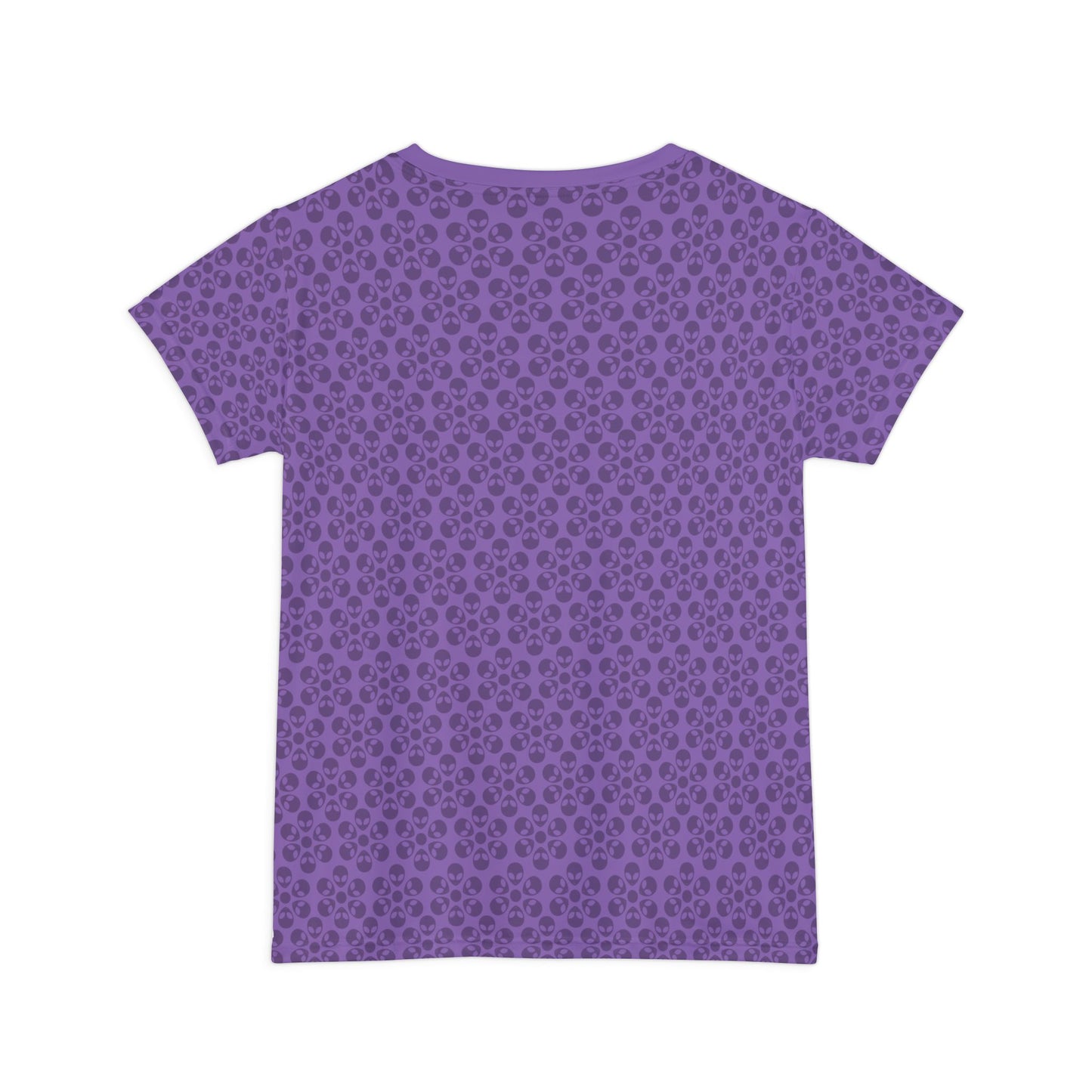 Womens Short Sleeve Shirt Alien Flowers Light Purple