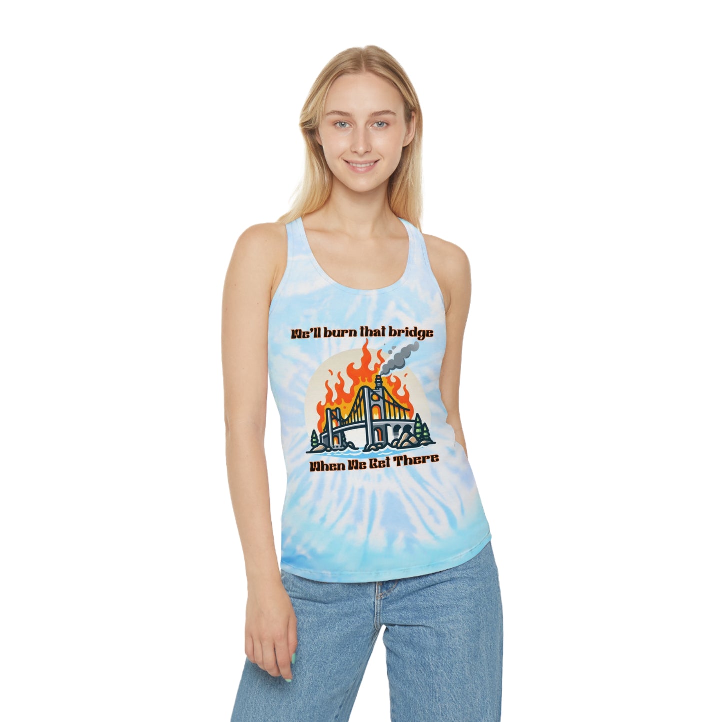 Tie Dye Racerback Tank Top, Trendy Summer Apparel, Motivational Workout Gear, Outdoor Festival Attire, Beach Day Essential, Unique Gift Idea
