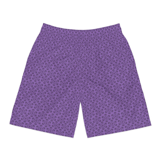 Mens Jogger Shorts  Alien Flowers Light Purple