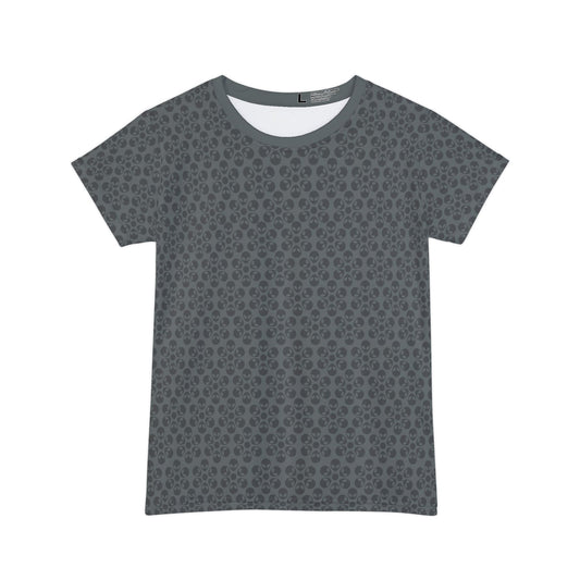 Womens Short Sleeve Shirt Alien Flowers Dark Grey