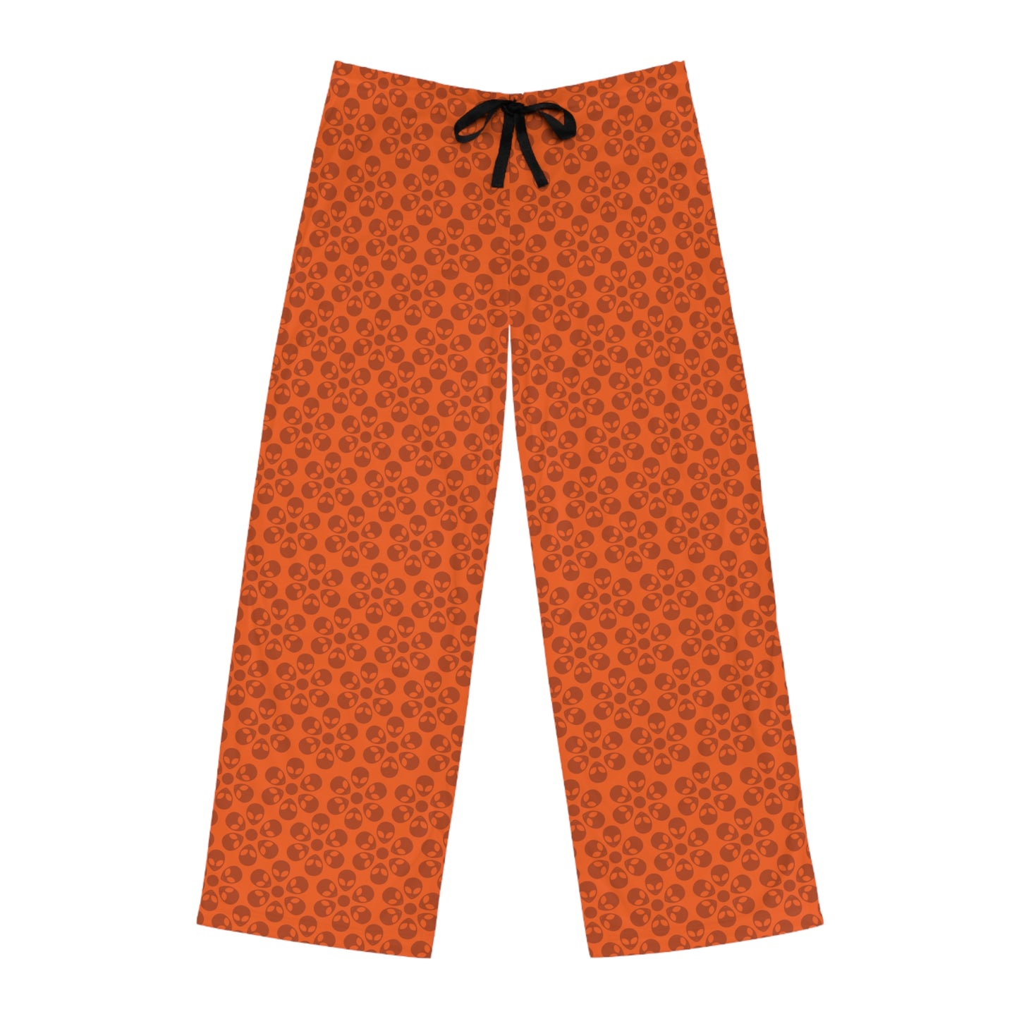 Cozy Mens Pajama Pants  Stylish Floral Sleepwear Ideal for Relaxing Gifts for Him Home Lounge Wear Unique Patterned PJs Alien Flowers Orange