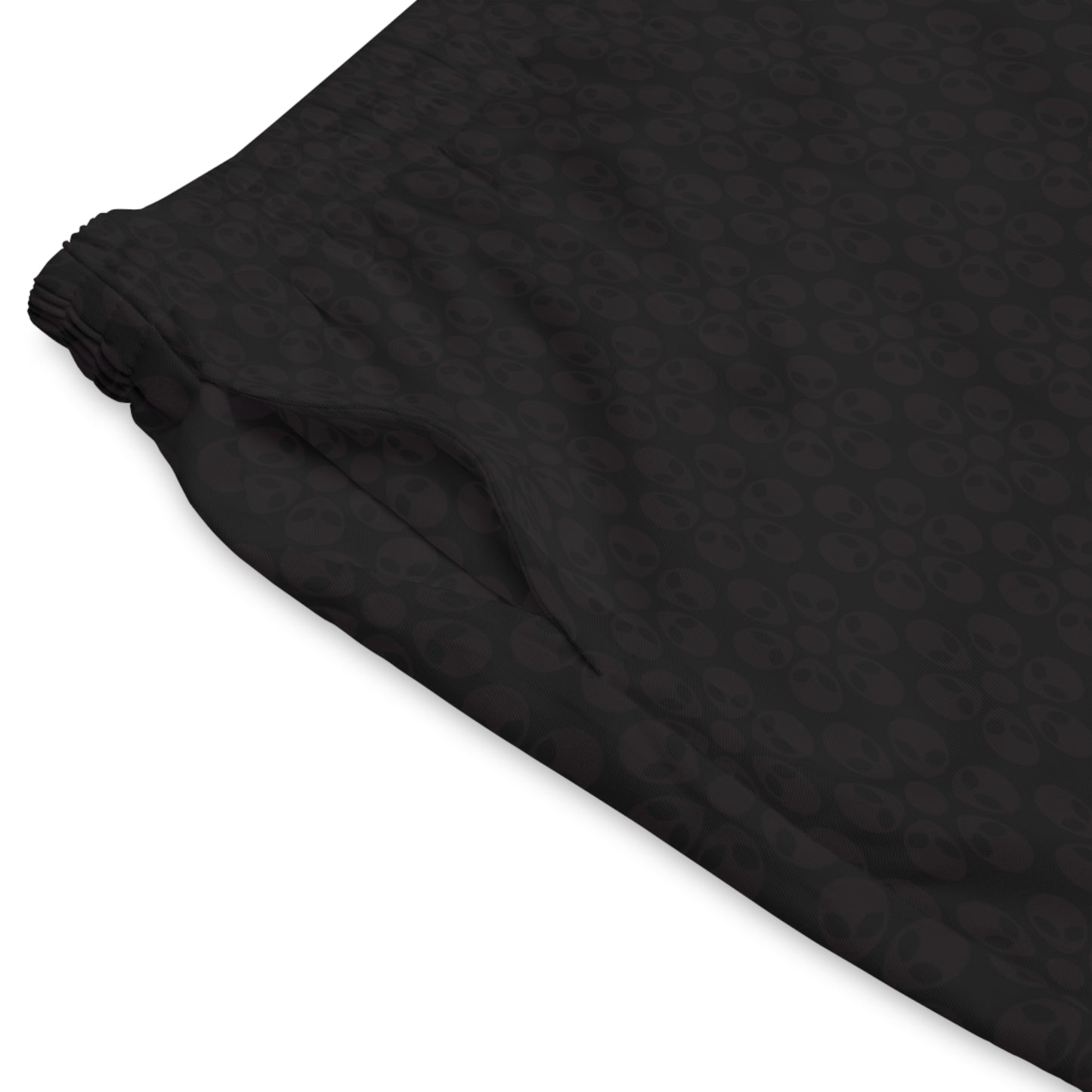 Mens Elastic Beach Shorts  Alien Flowers Black