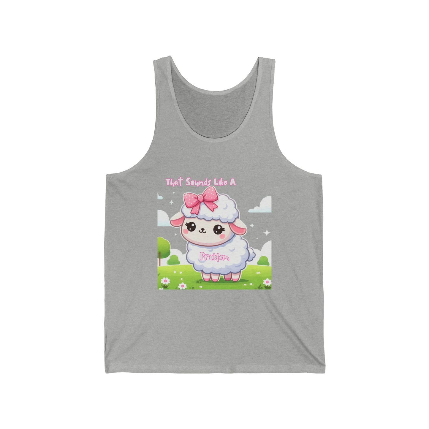 Cute Kawaii Sheep Unisex Jersey Tank Top - Perfect for Summer Fun!