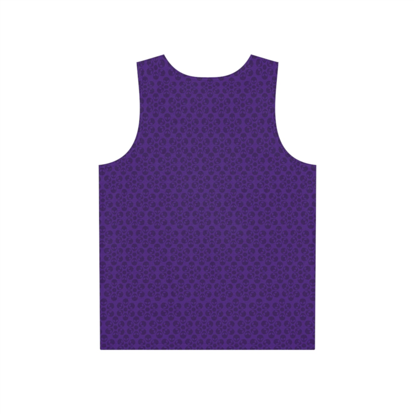Stylish Mens Tank Top  AOP Leopard Print Summer Wear Fitness Gear Casual Apparel Trendy Vacation Outfit Alien Flowers Purple