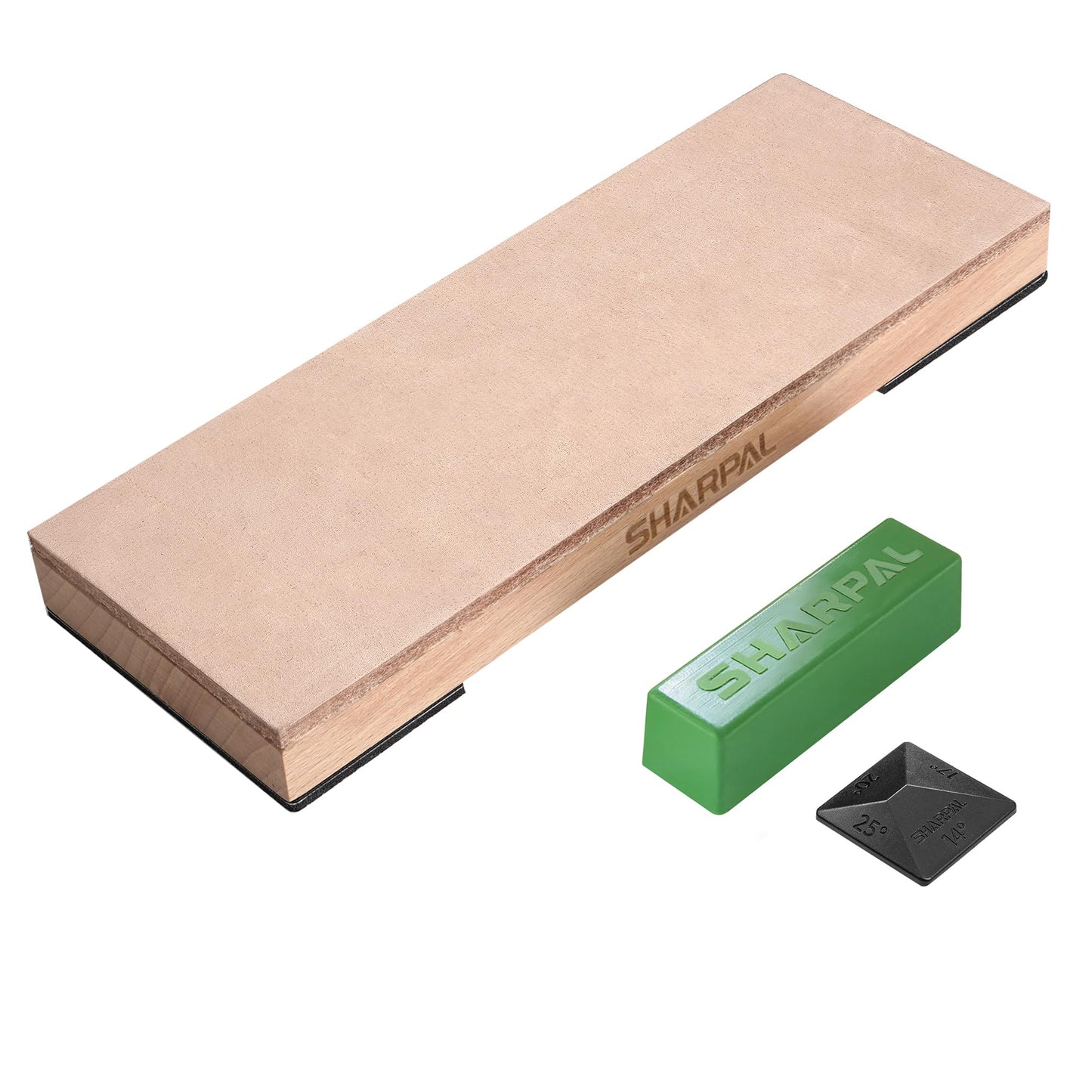 SHARPAL 204N Genuine Leather Strop with 53g / 2 Oz. Stropping Compound, Wide Size L 20cm x W 7.5cm