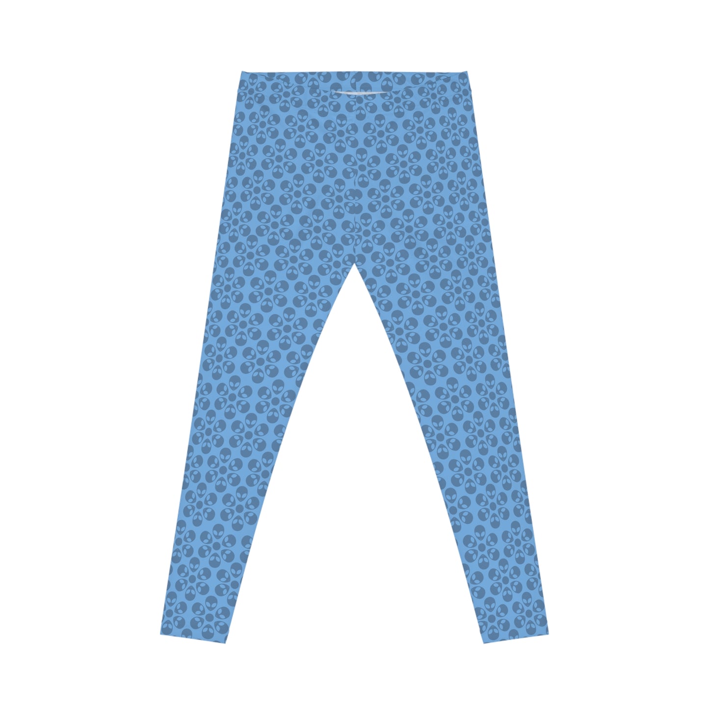 Chic Floral Leggings  Trendy Loungewear for Women Fitness Pants Yoga Wear Stylish Outfits Everyday Comfort Alien Flowers Light Blue
