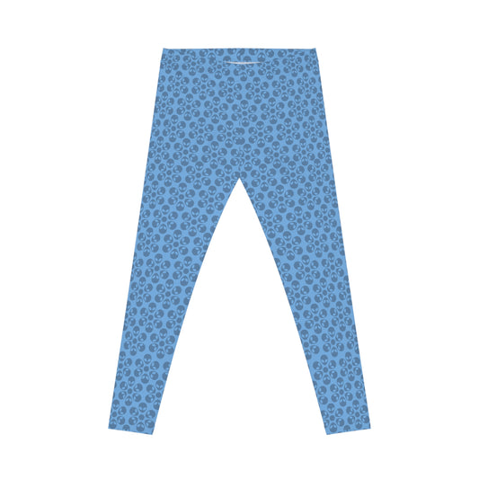 Chic Floral Leggings  Trendy Loungewear for Women Fitness Pants Yoga Wear Stylish Outfits Everyday Comfort Alien Flowers Light Blue