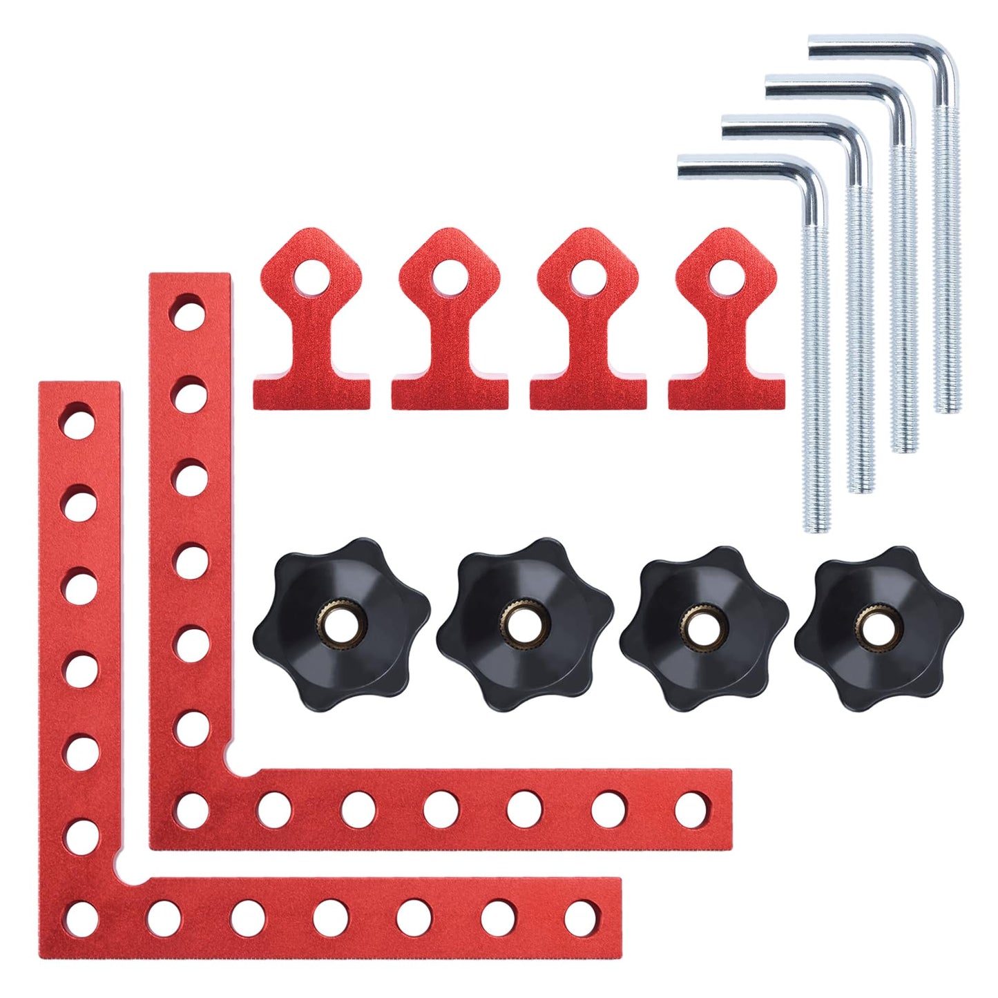 90 Degree Clamp, 2 Sets Corner Clamps 5.5" x 5.5"(14 x 14cm) 90 Degree Positioning Square Aluminum Alloy Square Clamps for Woodworking Cabinet Picture Frames