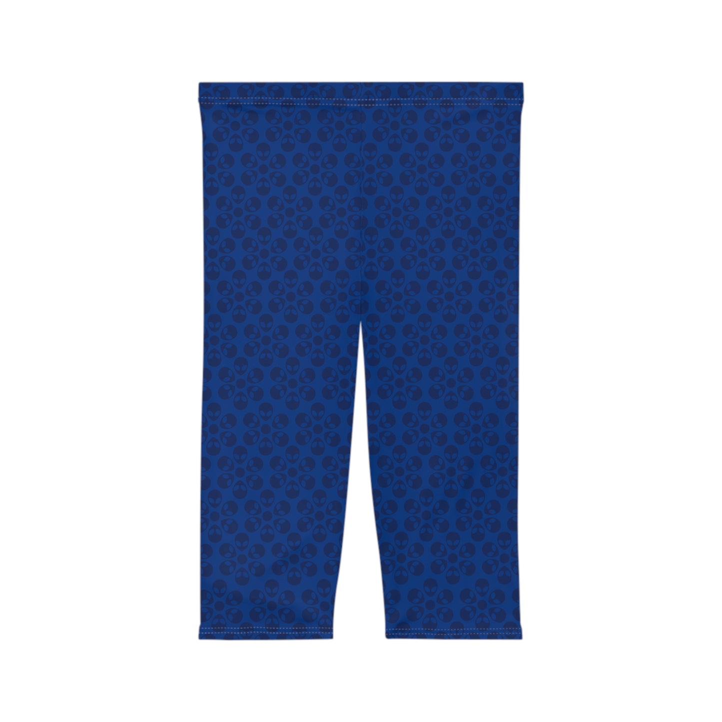 Women’s Capri Leggings Alien Flowers Dark Blue