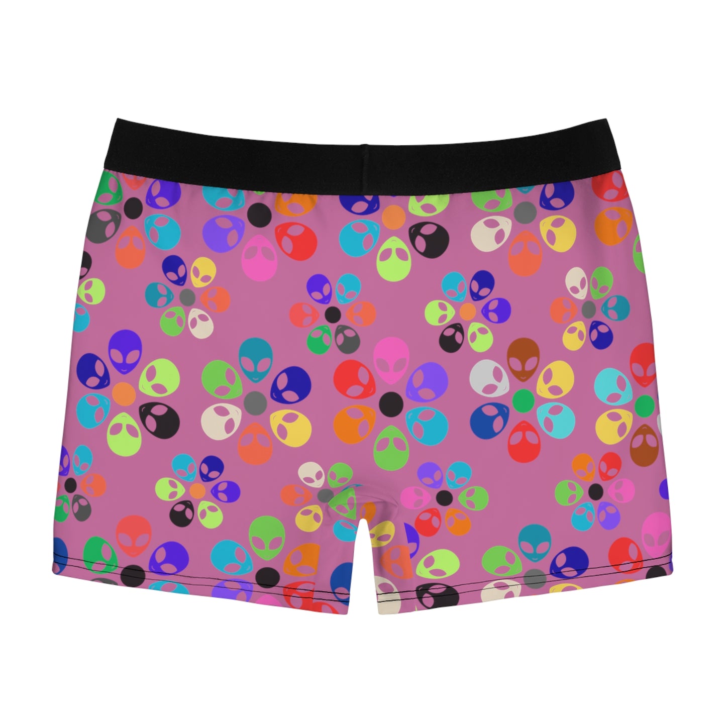 Colorful Alien Print Boxer Briefs for Men  Fun & Comfy Great for Gifting Casual Wear Everyday Essentials and Special Occasions Alien Rainbow Flowers Light Pink