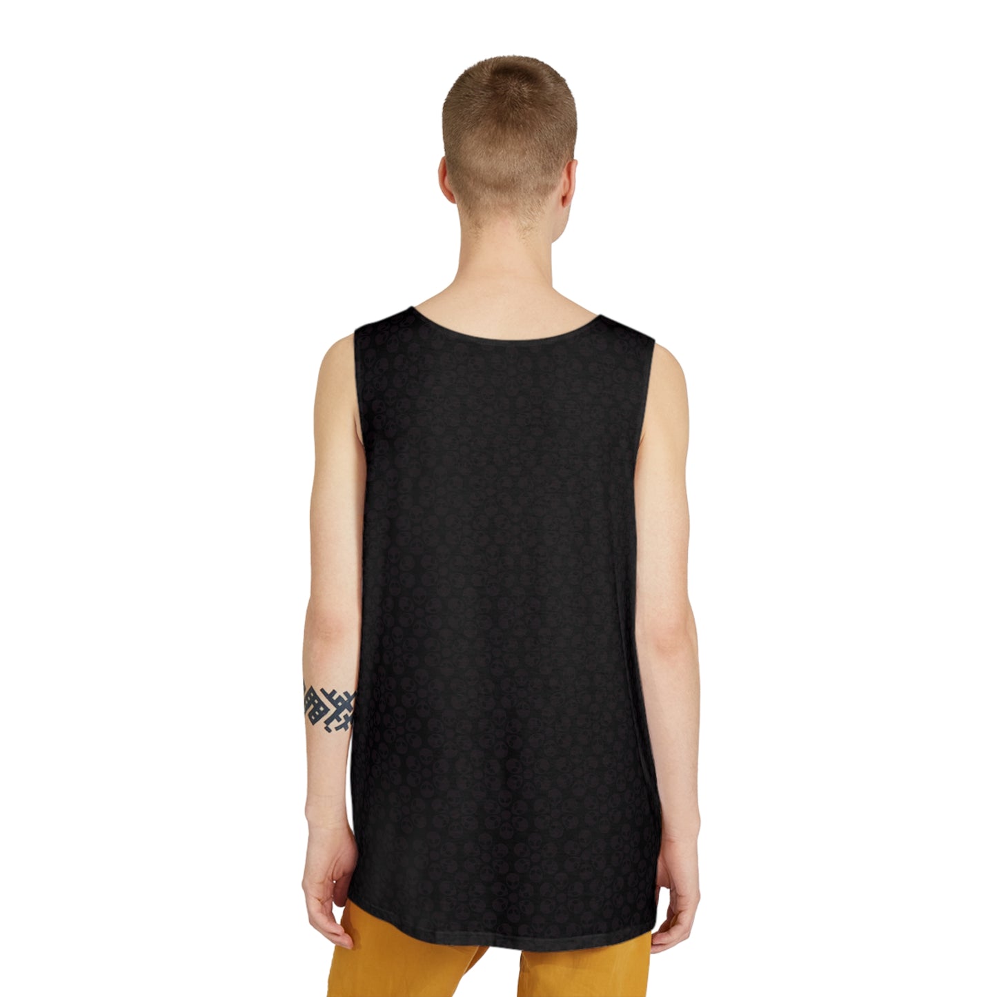 Stylish Mens Tank Top  AOP Leopard Print Summer Wear Fitness Gear Casual Apparel Trendy Vacation Outfit Alien Flowers Black