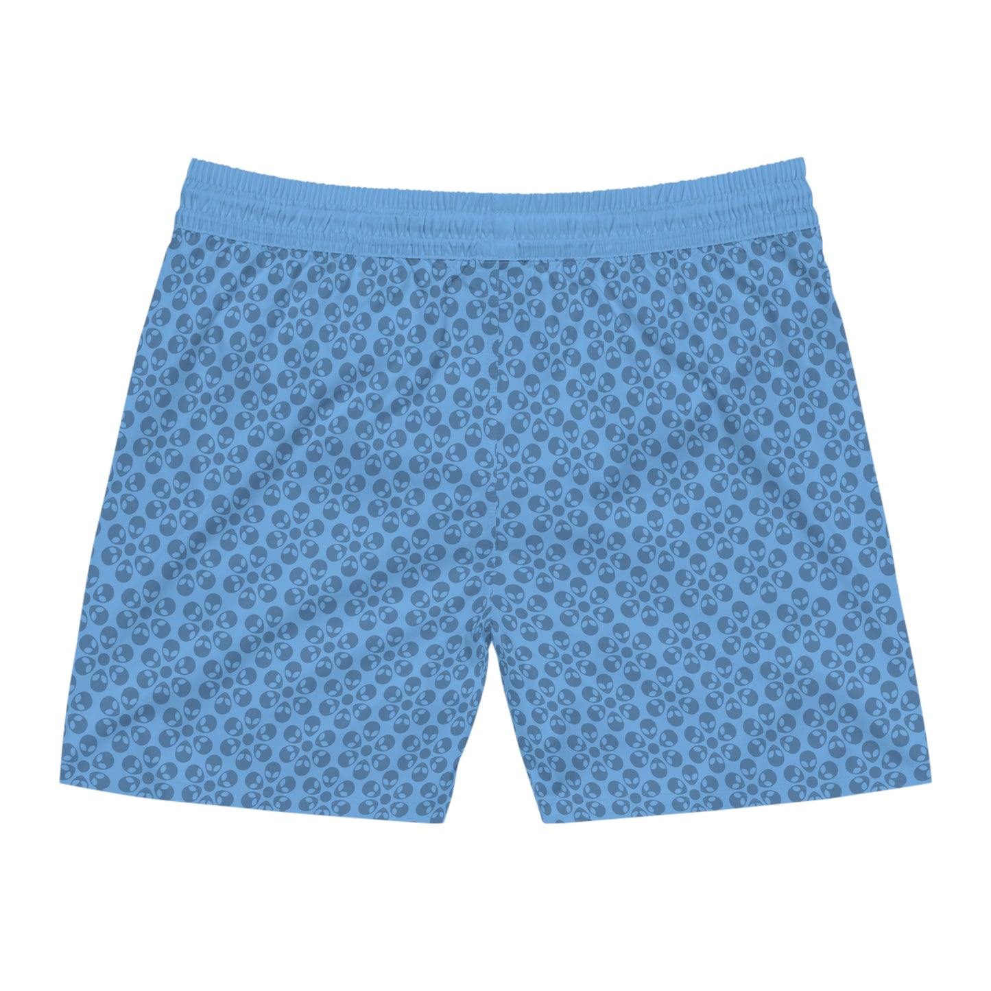 Stylish Mens MidLength Swim Shorts Beachwear Vacation Essentials Poolside Comfort Summer Outfit Trendy Swimwear Alien Flowers Light Blue