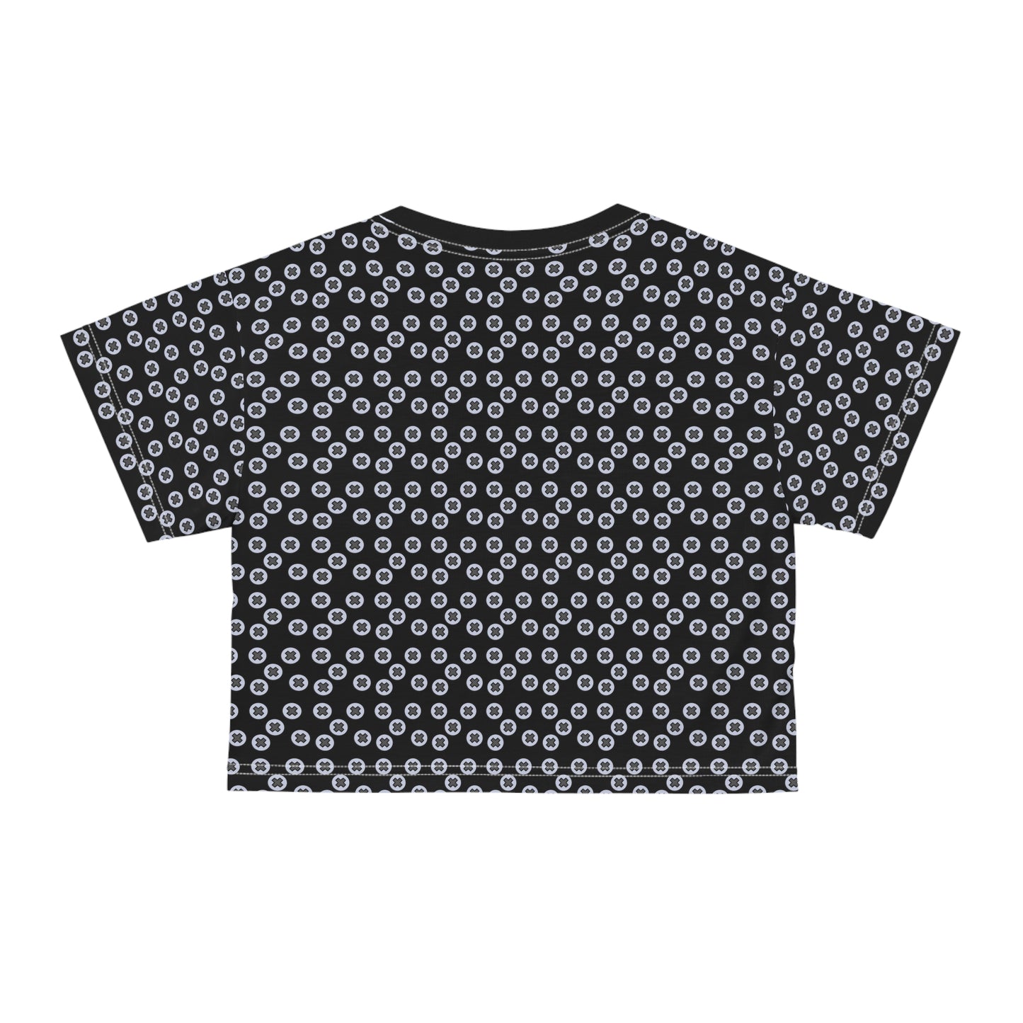 Trendy Floral Crop Tee, Casual Summer Shirt, Boho Style Top, Gift for Her, Festive Occasion Wear - Black