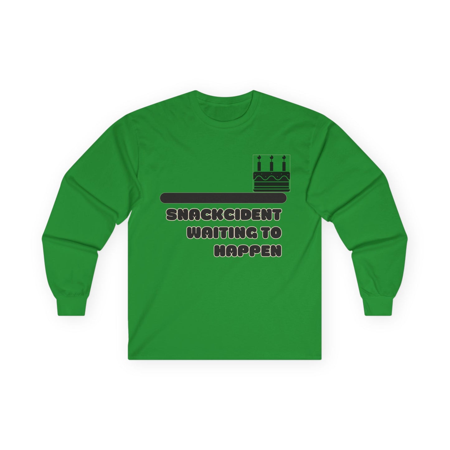 Snackcident Waiting to Happen Long Sleeve Tee - Funny Gift for Food Lovers, Birthday, or Casual Wear, Ideal for Snacking Events, [...]