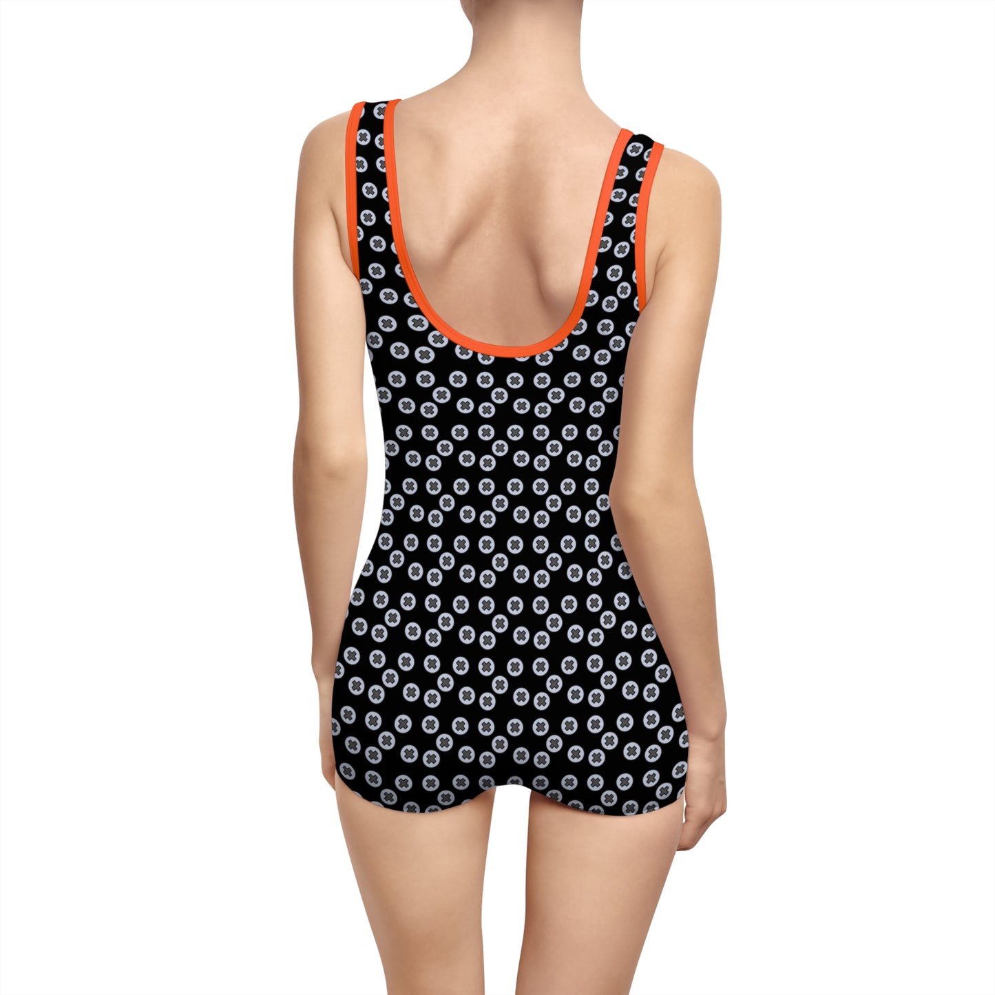 Women's Vintage Floral Swimsuit, Retro Bathing Suit, Summer Swimwear, Beach Outfit, Vintage Swimwear, Pool Party - Black