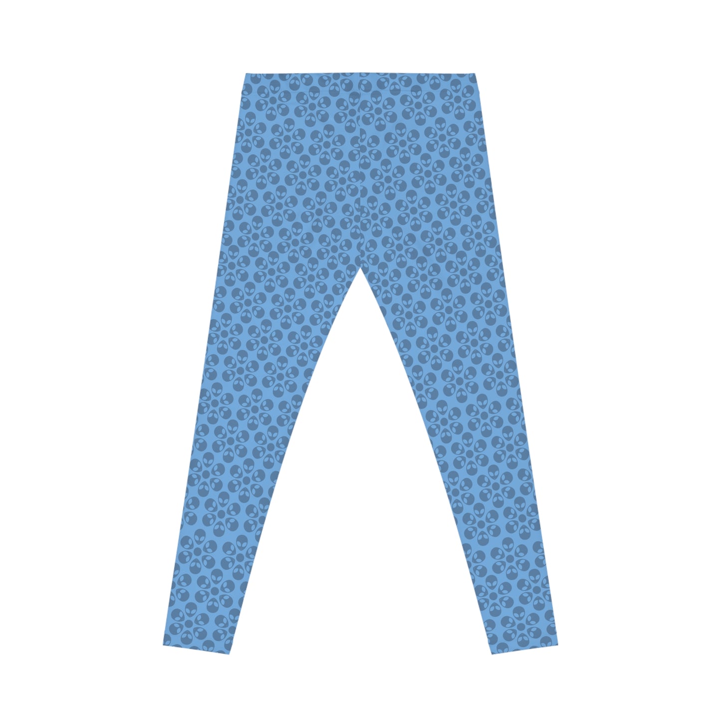 Chic Floral Leggings  Trendy Loungewear for Women Fitness Pants Yoga Wear Stylish Outfits Everyday Comfort Alien Flowers Light Blue