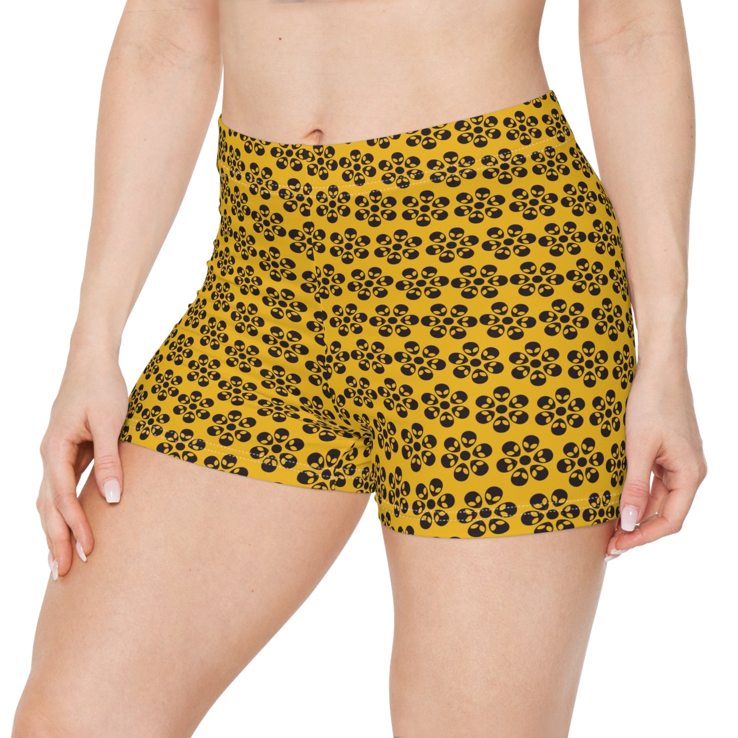 Alien Floral Shorts - Yellow
