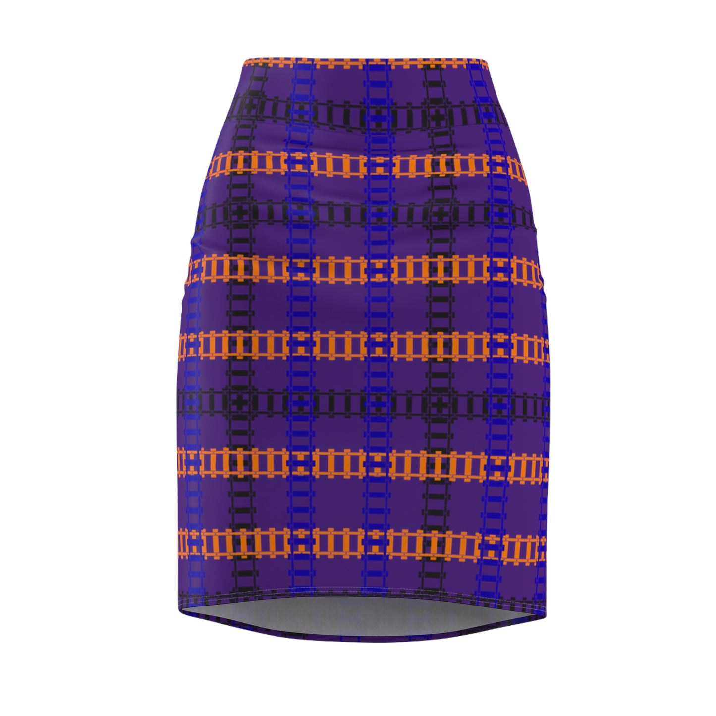 Chic Womens Pencil Skirt Stylish Office Attire Trendy Fashion Versatile Outfits Casual or Formal Wear Fall/Winter Fashion Train Tracks Purple
