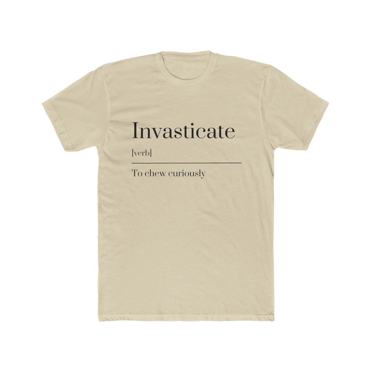 Unisex Invasticate Definition Tee - Casual Wear, Gift for Word Lovers, Everyday Comfort, Literary T-Shirt, Unique Definition Shirt