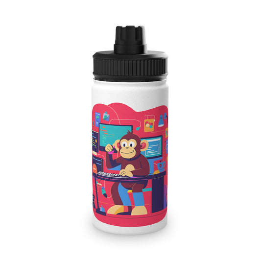 Playful Monkey Stainless Steel Water Bottle - Perfect for Kids, Sports, Eco-Friendly, Hydration On-the-Go, Fun Gift Idea