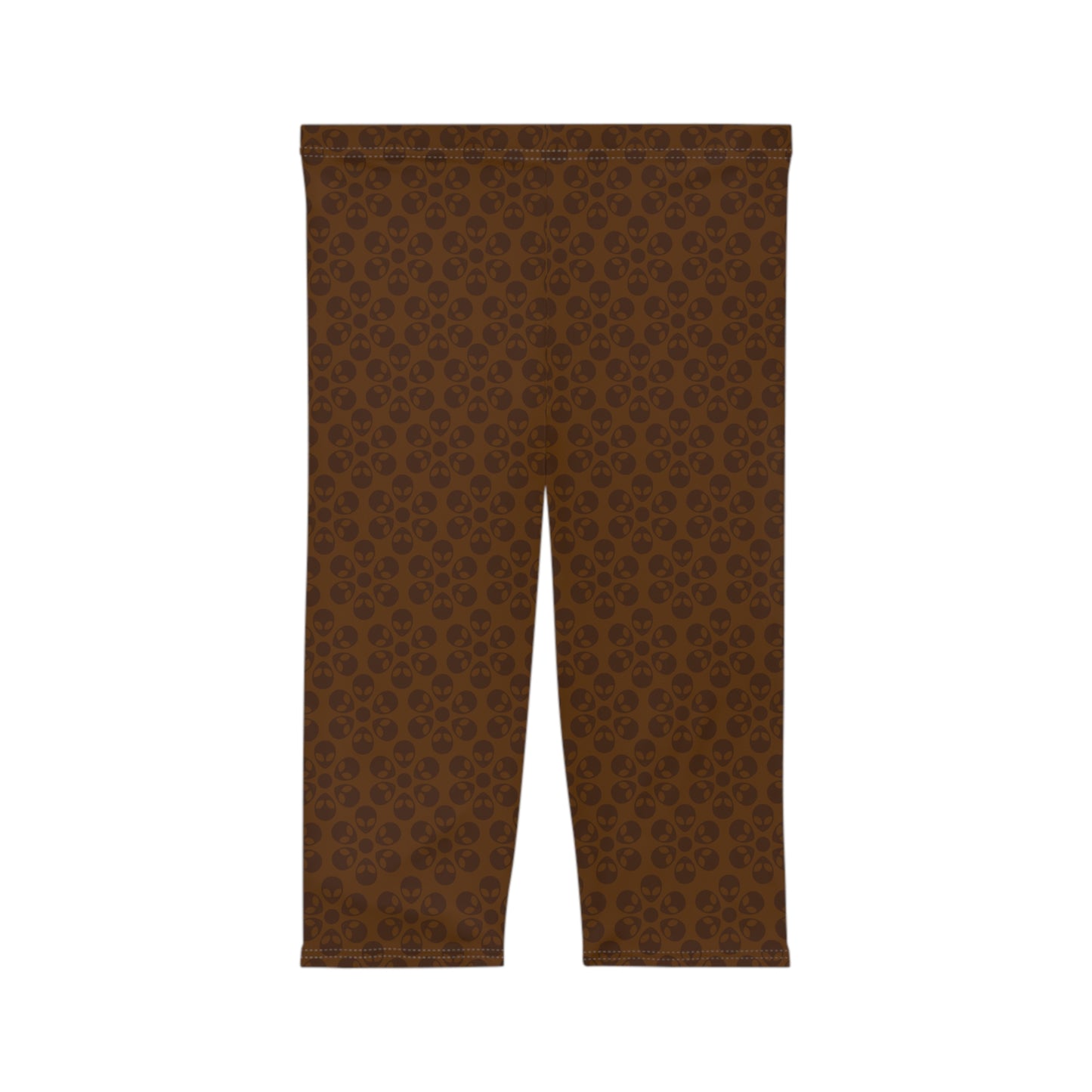 Women’s Capri Leggings Alien Flowers Brown