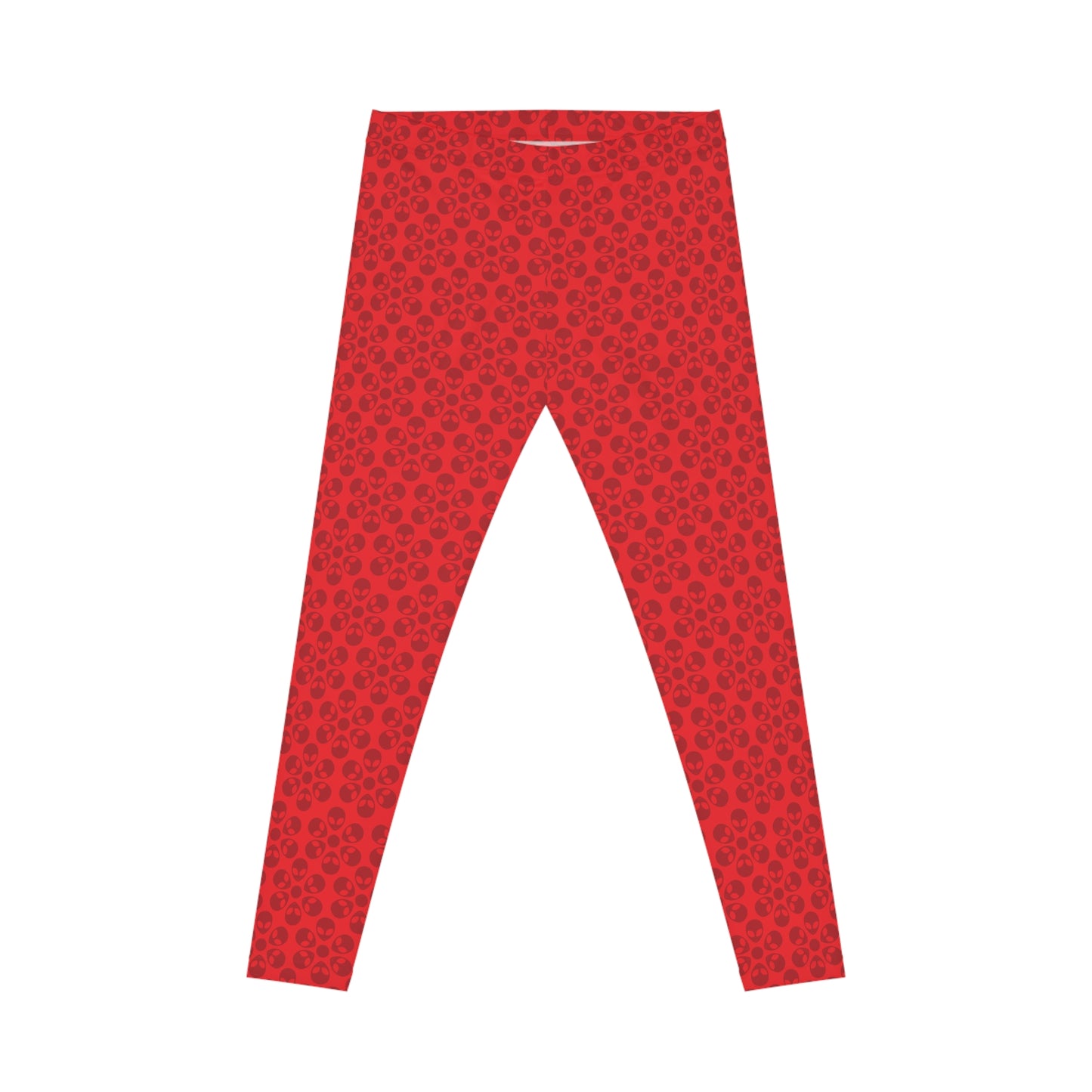 Chic Floral Leggings  Trendy Loungewear for Women Fitness Pants Yoga Wear Stylish Outfits Everyday Comfort Alien Flowers Red