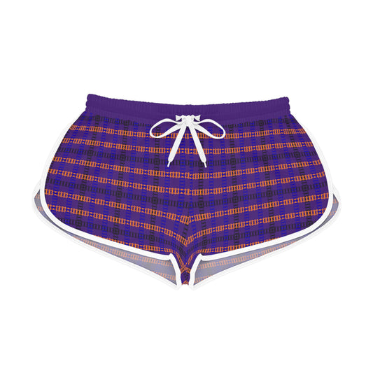 Cozy Casual Womens Shorts  Perfect for Summer Days Lounging Beach or Sleepwear AOP Plaid Design Train Tracks Purple