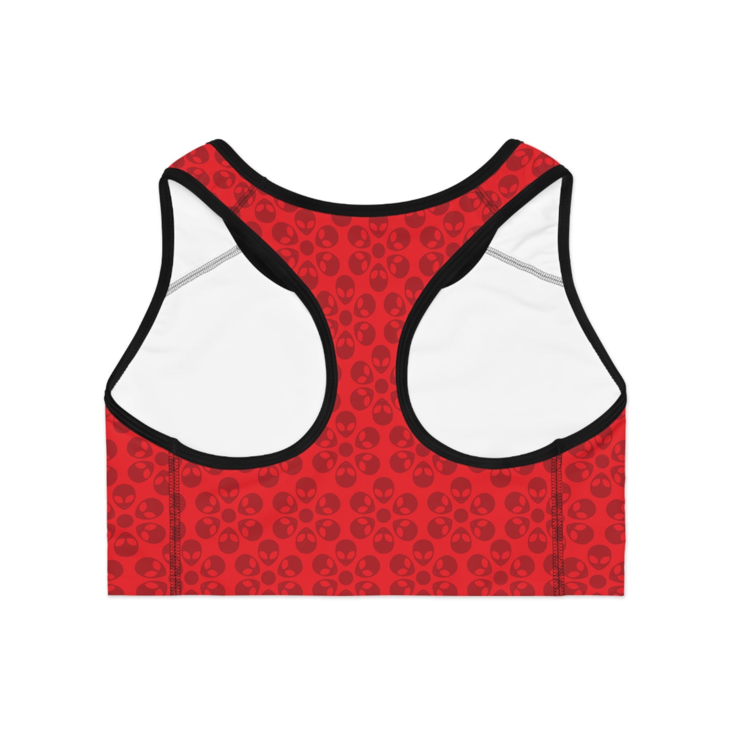 Trendy Floral Pattern Sports Bra Workout Bra for Women Fitness Gear Yoga Top Gym Wear Gift for Athletes Alien Flowers Red