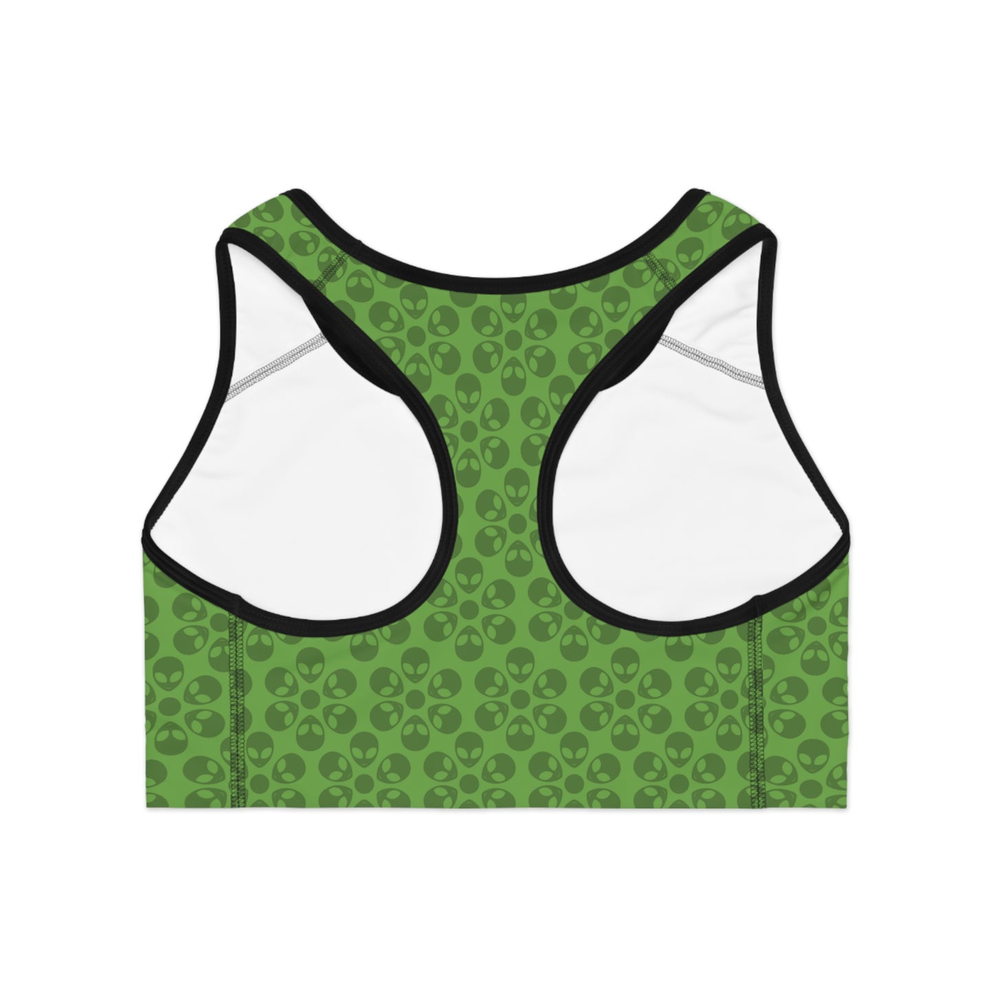 Trendy Floral Pattern Sports Bra Workout Bra for Women Fitness Gear Yoga Top Gym Wear Gift for Athletes Alien Flowers Green