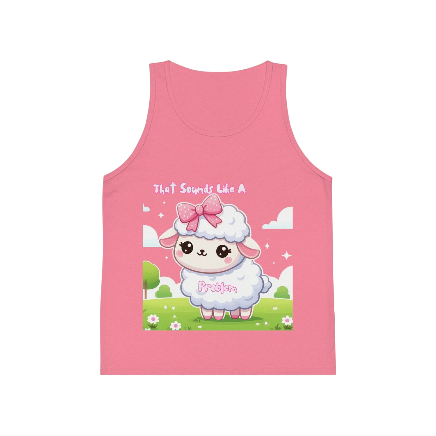 Cute Kid's Jersey Tank Top - Graphic Sheep Design for Playtime