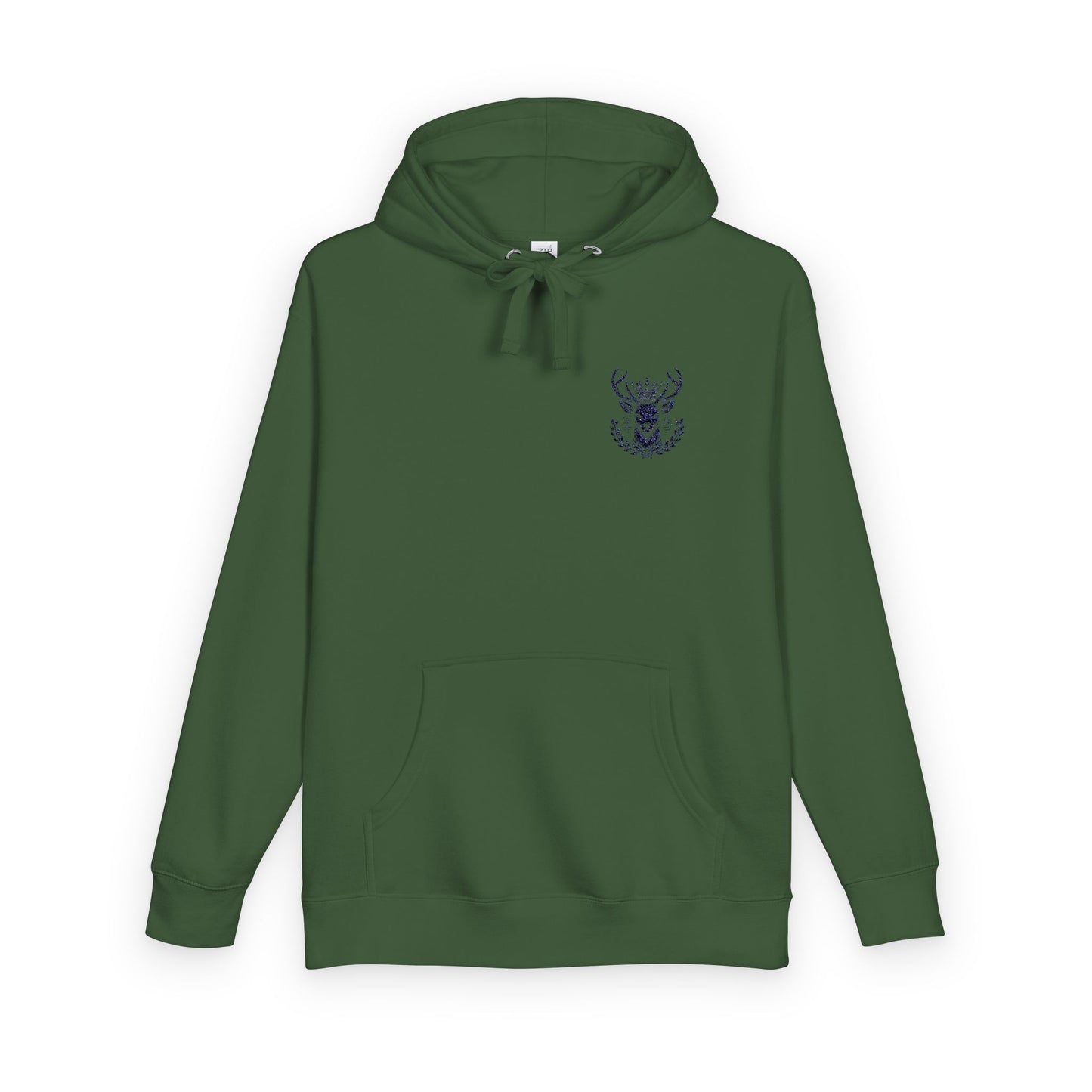 Cozy Unisex Fleece Hoodie with Deer Emblem - Oh Deer Lord