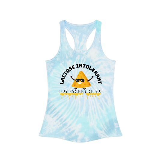 Funny Tie Dye Racerback Tank Top, Unique Gift for Lactose Intolerant Friends, Summer Vibes, Funny Tee for Parties or Workouts, [...]