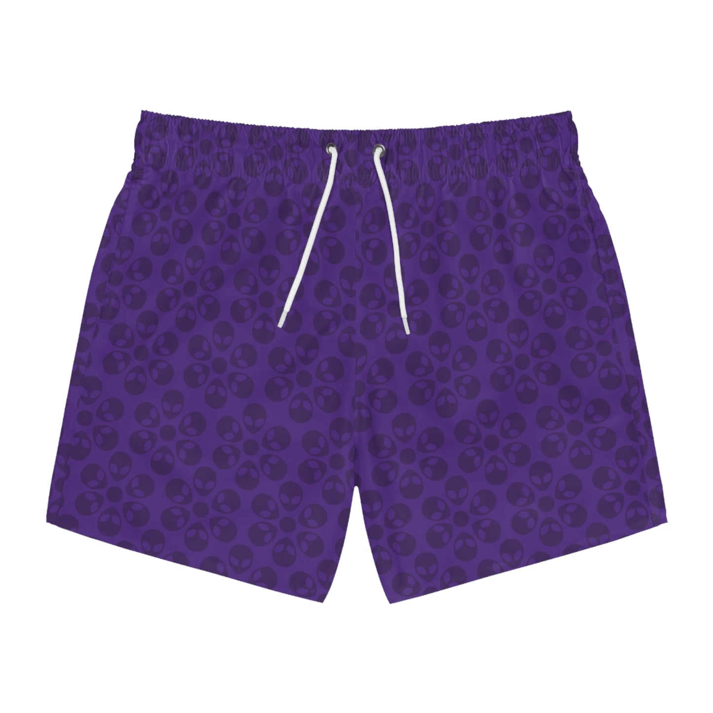 Stylish AOP Swim Trunks for Beach Days Summer Fun Pool Parties Vacation Wear Gift for Him Alien Flowers Purple