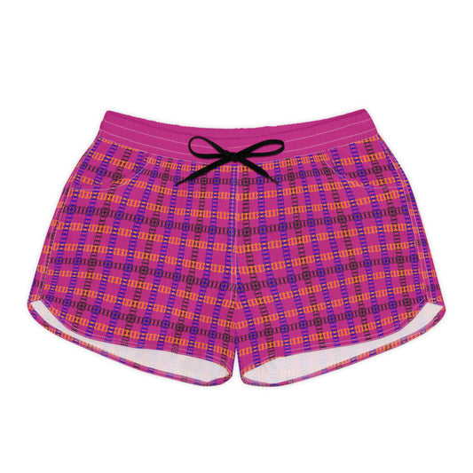 Womens Casual Shorts Stylish AOP Loungewear Summer Shorts Holiday Casual Wear Gift for Her Beachwear Everyday Wear Train Tracks Pink