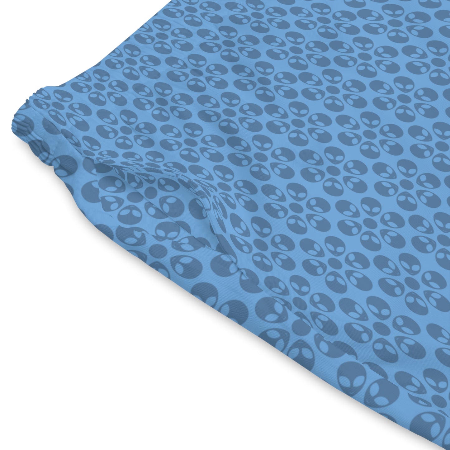 Mens Elastic Beach Shorts  Alien Flowers Light Blue