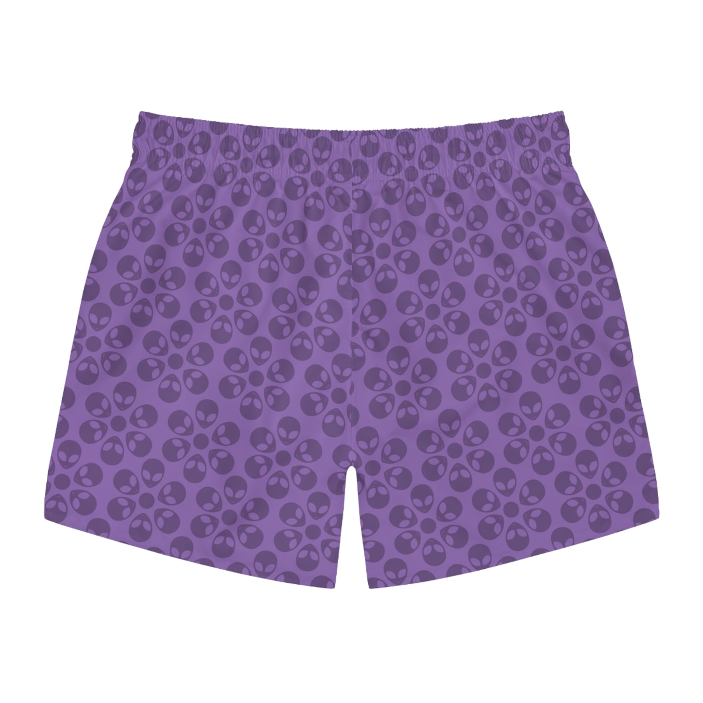 Stylish AOP Swim Trunks for Beach Days Summer Fun Pool Parties Vacation Wear Gift for Him Alien Flowers Light Purple